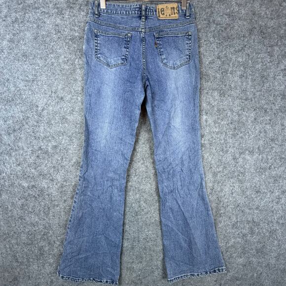 Vintage Y2K Casa Jeans Womens 28 Blue Flare Glitter Sparkle Girly Bow Butterfly - Picture 2 of 11